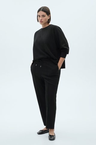 Sweat-shirt coutures décoratives - Noir