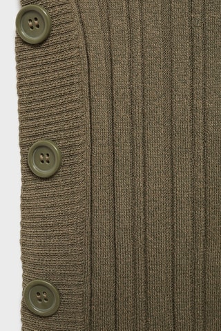 Pull-over asymétrique côtelé - Kaki