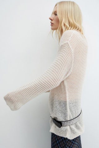 Pull-over ajouré oversize - Beige