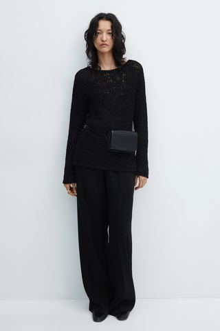 Pull maille col bateau - Noir