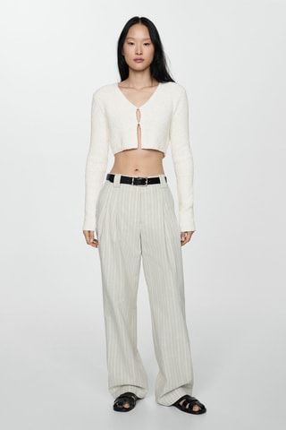 Cardigan crop maille - Blanc