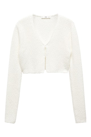 Cardigan crop maille - Blanc