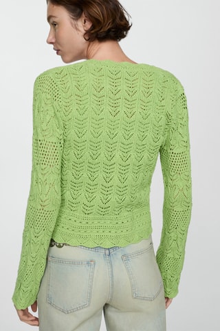 Cardigan détails ajourés - Vert
