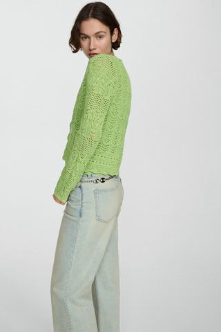 Cardigan détails ajourés - Vert