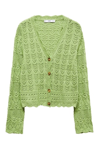 Cardigan détails ajourés - Vert