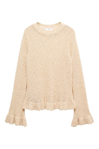 Pull-over bords volantés - Écru