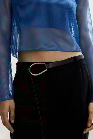 Pull-over semi-transparent top combiné - Bleu