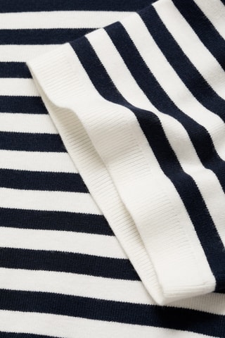 Pull-over crop à rayures - Bleu marine
