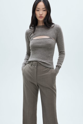 Pull-over combiné ouverture - Gris