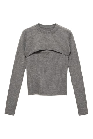 Pull-over combiné ouverture - Gris
