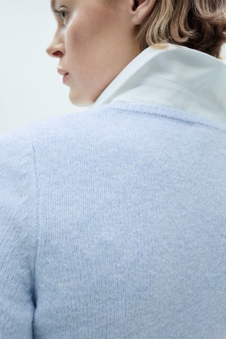 Pull-over maille fine col bateau - Bleu