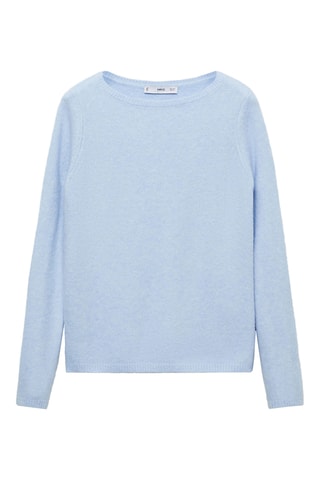 Pull-over maille fine col bateau - Bleu
