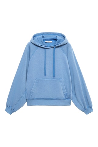 Sweater à capuche coton - Bleu