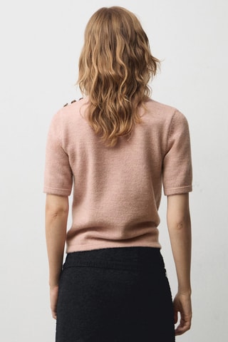 Pull-over col montant manches courtes - Rose