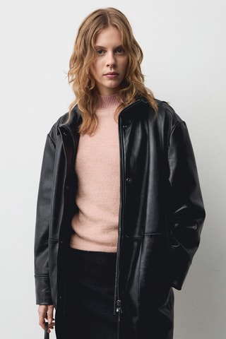 Pull-over col montant manches courtes - Rose