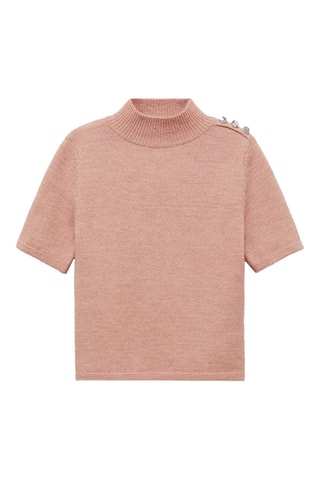 Pull-over col montant manches courtes - Rose