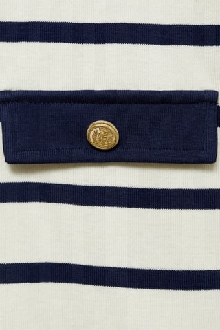 Cardigan rayures boutons - Crème