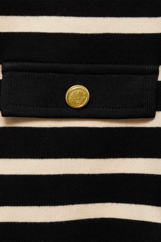 Cardigan rayures boutons - Noir