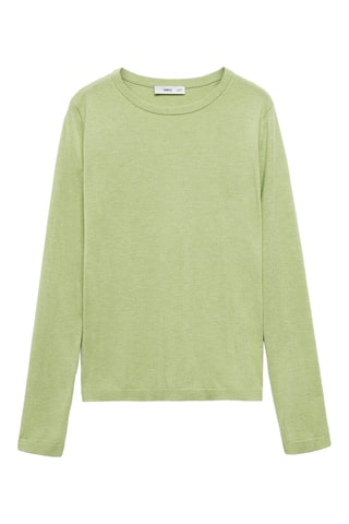Pull-over maille fine col rond - Vert