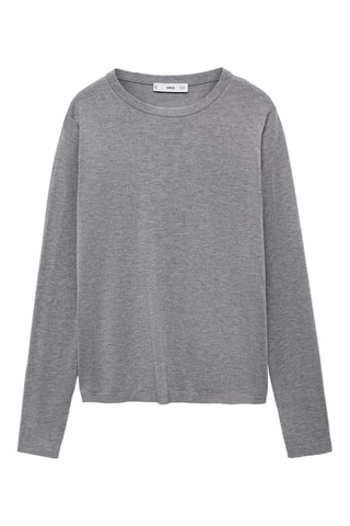 Pull-over maille fine col rond - Gris