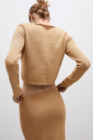 Cardigan maille nœud - Beige