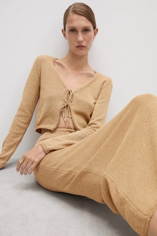 Cardigan maille nœud - Beige