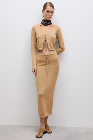 Cardigan maille nœud - Beige