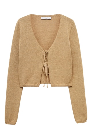 Cardigan maille nœud - Beige