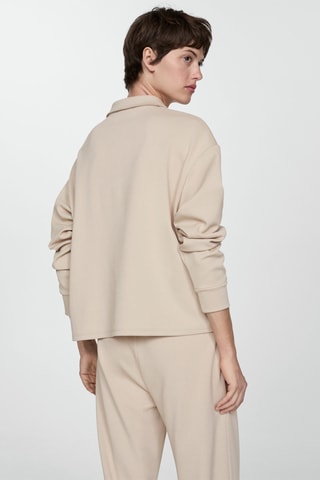 Sweat-shirt col polo - Beige