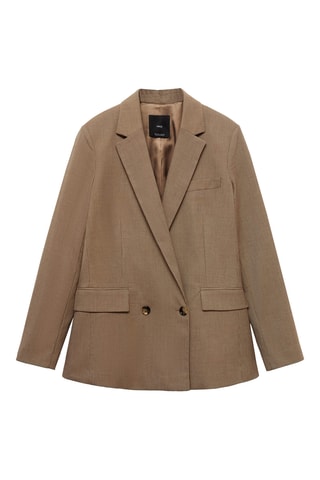 Blazer croisé pied-de-poule - Chocolat