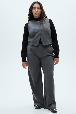 Gilet de costume à fines rayures - Gris