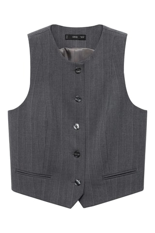 Gilet de costume à fines rayures - Gris