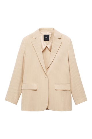 Blazer costume rayures - Beige