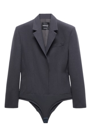 Body blazer cintré laine - Gris