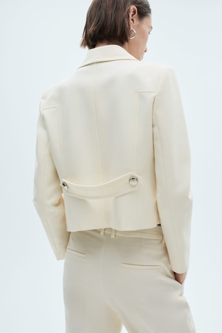 Veste revers boutons métalliques - Crème