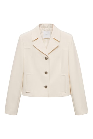 Veste revers boutons métalliques - Crème