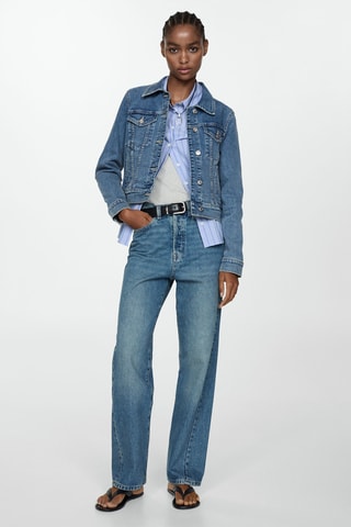 Blouson jean poches - Bleu