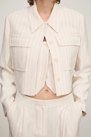 Veste poches rayures - Beige