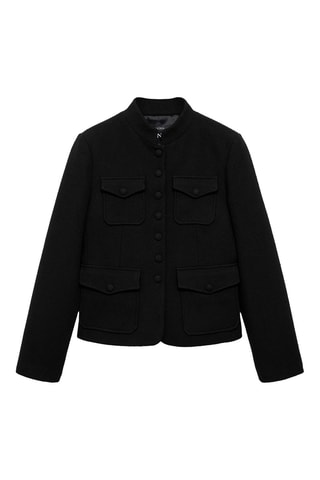 Veste en tweed à poches - Noir