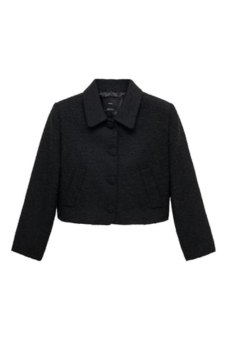Veste tweed crop - Noir