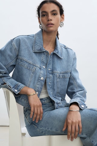 Blouson jean poches - Bleu
