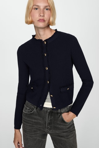 Cardigan maille boutons - Bleu