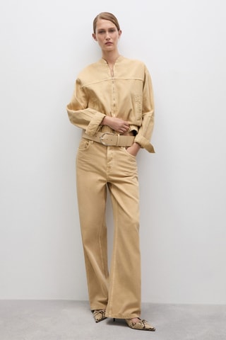 Blouson bomber en jean - Beige