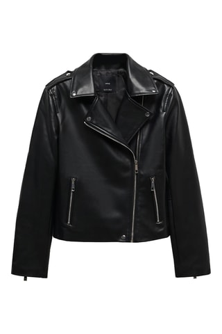 Blouson biker similicuir - Noir