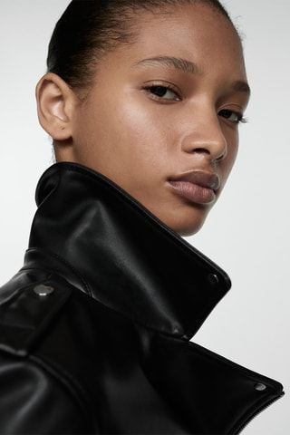 Blouson biker similicuir - Noir