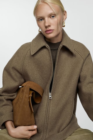 Veste laine à poches - Kaki