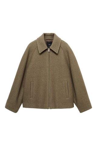 Veste laine à poches - Kaki