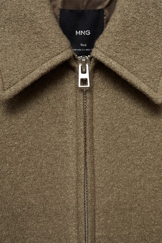 Veste laine à poches - Kaki