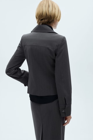 Veste rayures double fermeture éclair - Gris