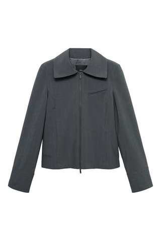 Veste rayures double fermeture éclair - Gris